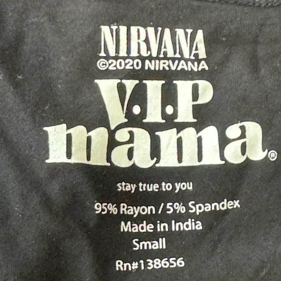 NIRVANA Black VIP Mama Tee Sz S - Picture 4 of 6